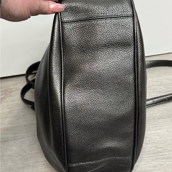 Coach Gunmetal Metallic Leather Women's Bag - Picture 3 of 6